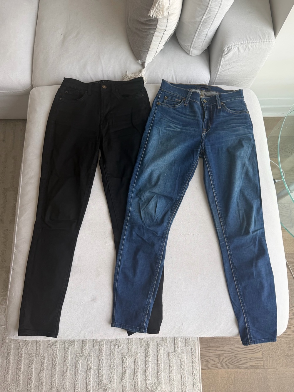 Women’s Skinny Jeans - Black and Blue Denim